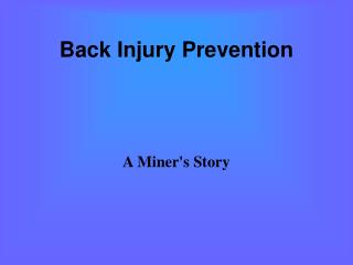 Back Injury Prevention