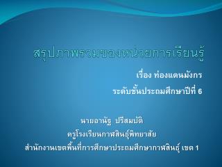 สรุปภาพรวมของหน่วยการเรียนรู้