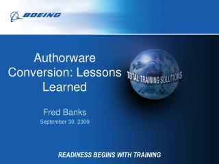 READINESS BEGINS WITH TRAINING