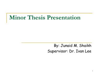 Minor Thesis Presentation