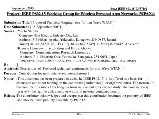 Project: IEEE P802.15 Working Group for Wireless Personal Area Networks (WPANs)