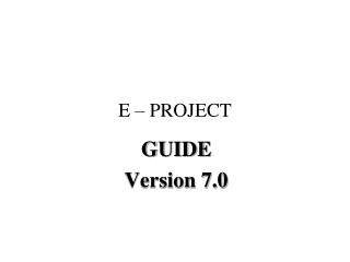 E – PROJECT