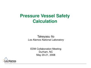 Pressure Vessel Safety Calculation