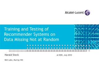 Training and Testing of Recommender Systems on Data Missing Not at Random