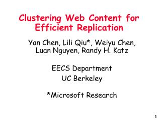 Clustering Web Content for Efficient Replication