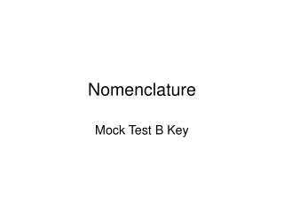 Nomenclature