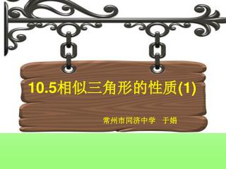 10.5 相似三角形的性质 (1)