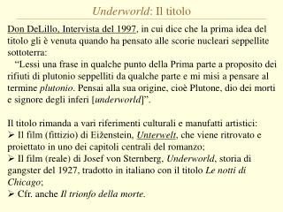 Underworld : Il titolo