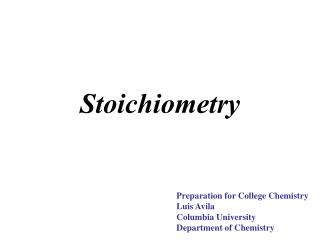 Stoichiometry