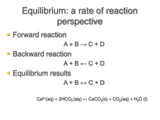 Equilibrium: a rate of reaction perspective