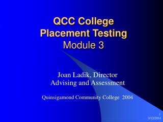 QCC College Placement Testing Module 3