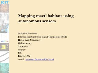 Mapping maerl habitats using autonomous sensors