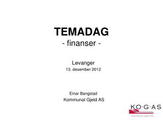 TEMADAG - finanser -