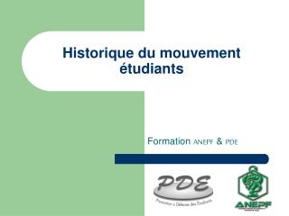 Historique du mouvement étudiants