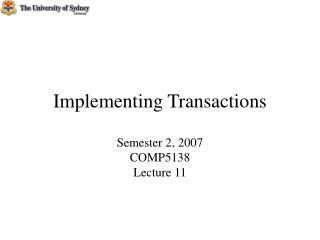 Implementing Transactions