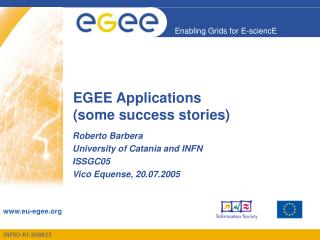 EGEE Applications (some success stories)