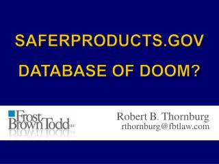 Saferproducts Database of doom?