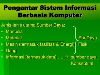 Pengantar Sistem Informasi Berbasis Komputer