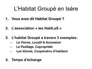 L’Habitat Groupé en Isère