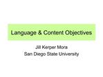 Language Content Objectives