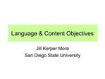 Language Content Objectives