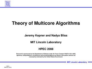 Theory of Multicore Algorithms