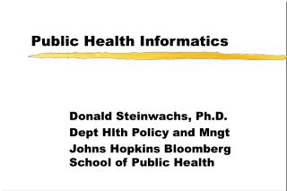 Public Health Informatics