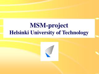 MSM-project Helsinki University of Technology
