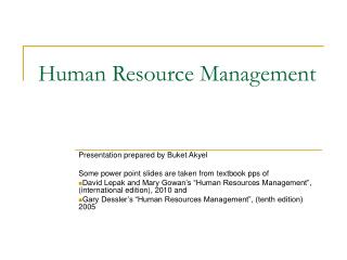 Human Resource Management