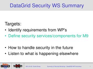 DataGrid Security WS Summary