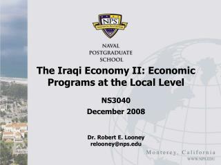 The Iraqi Economy II: Economic Programs at the Local Level