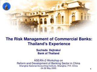 The Risk Management of Commercial Banks: Thailand’s Experience