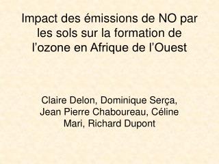 Impact des émissions de NO par les sols sur la formation de l’ozone en Afrique de l’Ouest