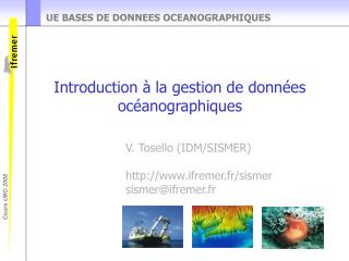 UE BASES DE DONNEES OCEANOGRAPHIQUES