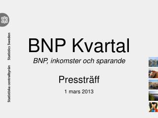 BNP Kvartal BNP, inkomster och sparande