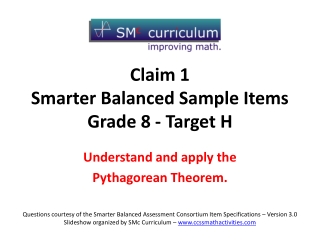 Claim 1 Smarter Balanced Sample Items Grade 8 - Target H