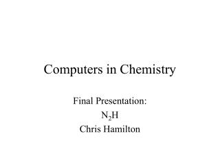 Computers in Chemistry