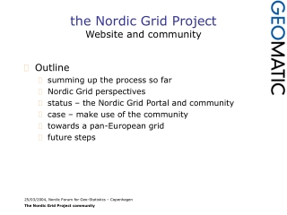 the Nordic Grid Project Website and community