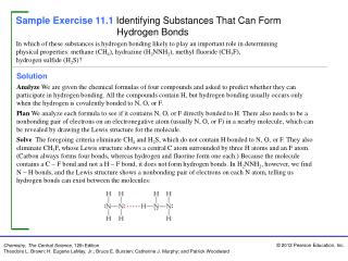 Sample Exercise 11.1 Identifying Substances That Can Form Hydrogen Bonds