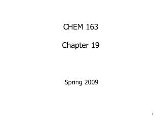 CHEM 163 Chapter 19