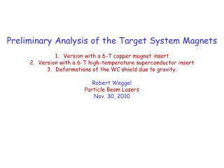 Preliminary Analysis of the Target System Magnets Version with a 6-T copper magnet insert