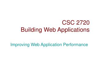 CSC 2720 Building Web Applications