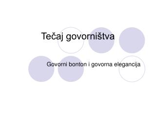 Tečaj govorništva