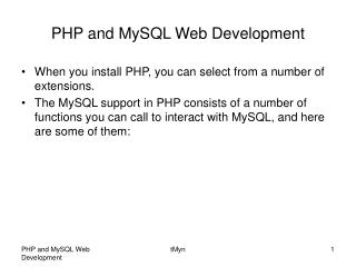 PHP and MySQL Web Development