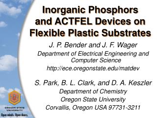 Inorganic Phosphors and ACTFEL Devices on Flexible Plastic Substrates