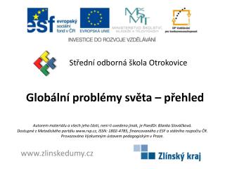 Globální problémy světa – přehled