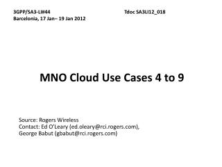 MNO Cloud Use Cases 4 to 9