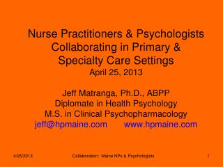 Psychologists at Health Psych Maine