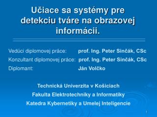 Učiace sa systémy pre detekciu tváre na obrazovej informácii .