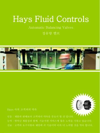 Hays Fluid Controls Automatic Balancing Valves 정유량 밸브